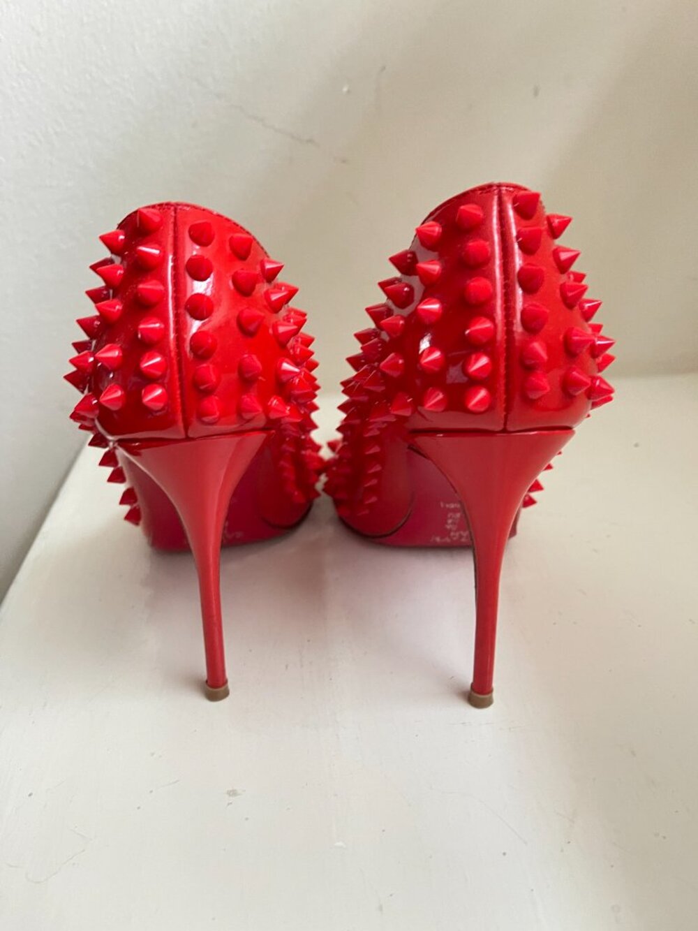 Spike Heels Red sole bottom Spike Red Pattend Heels - Picture 5 of 7